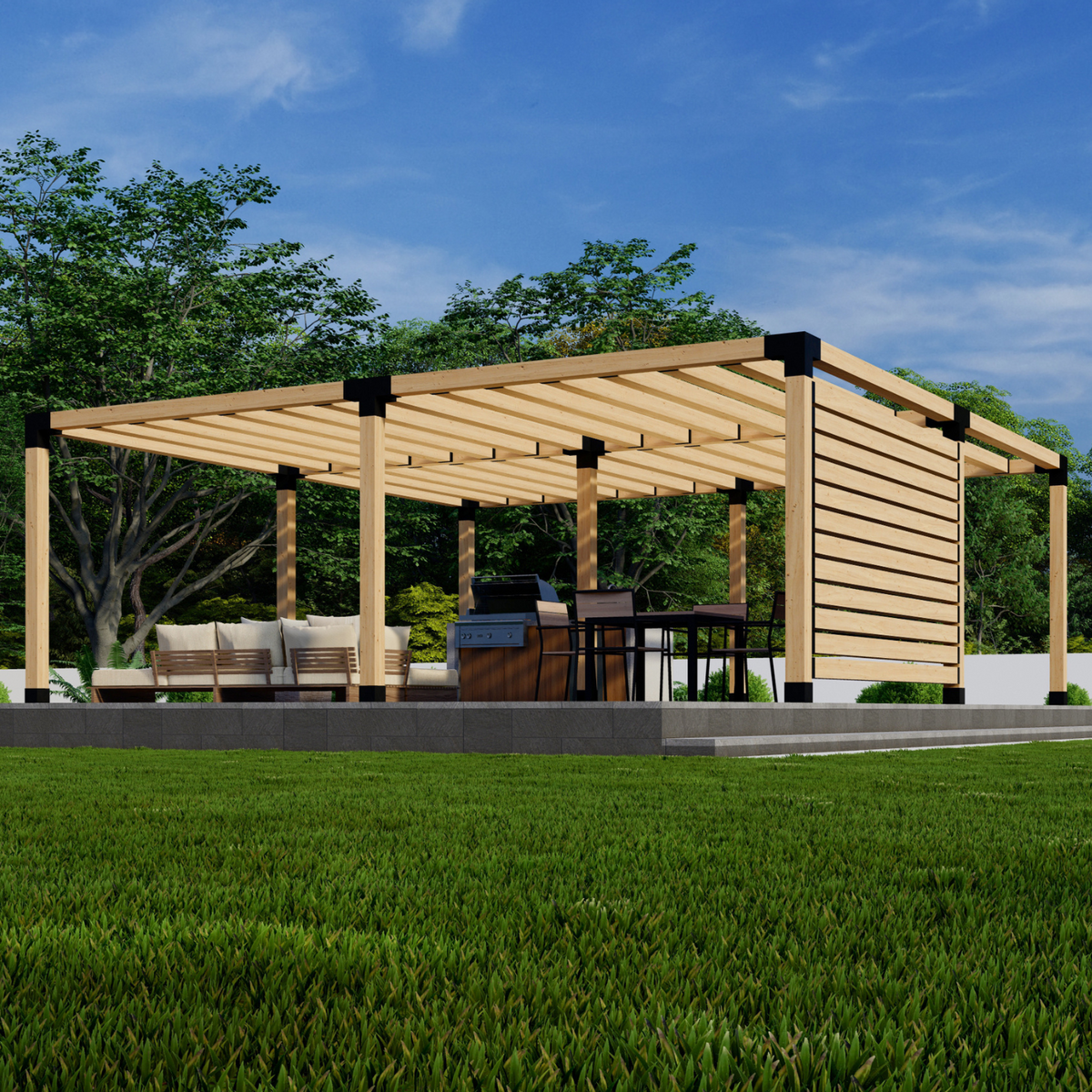 Custom Pergola Kit - Choose Your Roof & Wall(s)