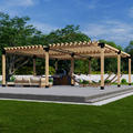 Bracket Kit for a Modern Wooden Pergola With Roof