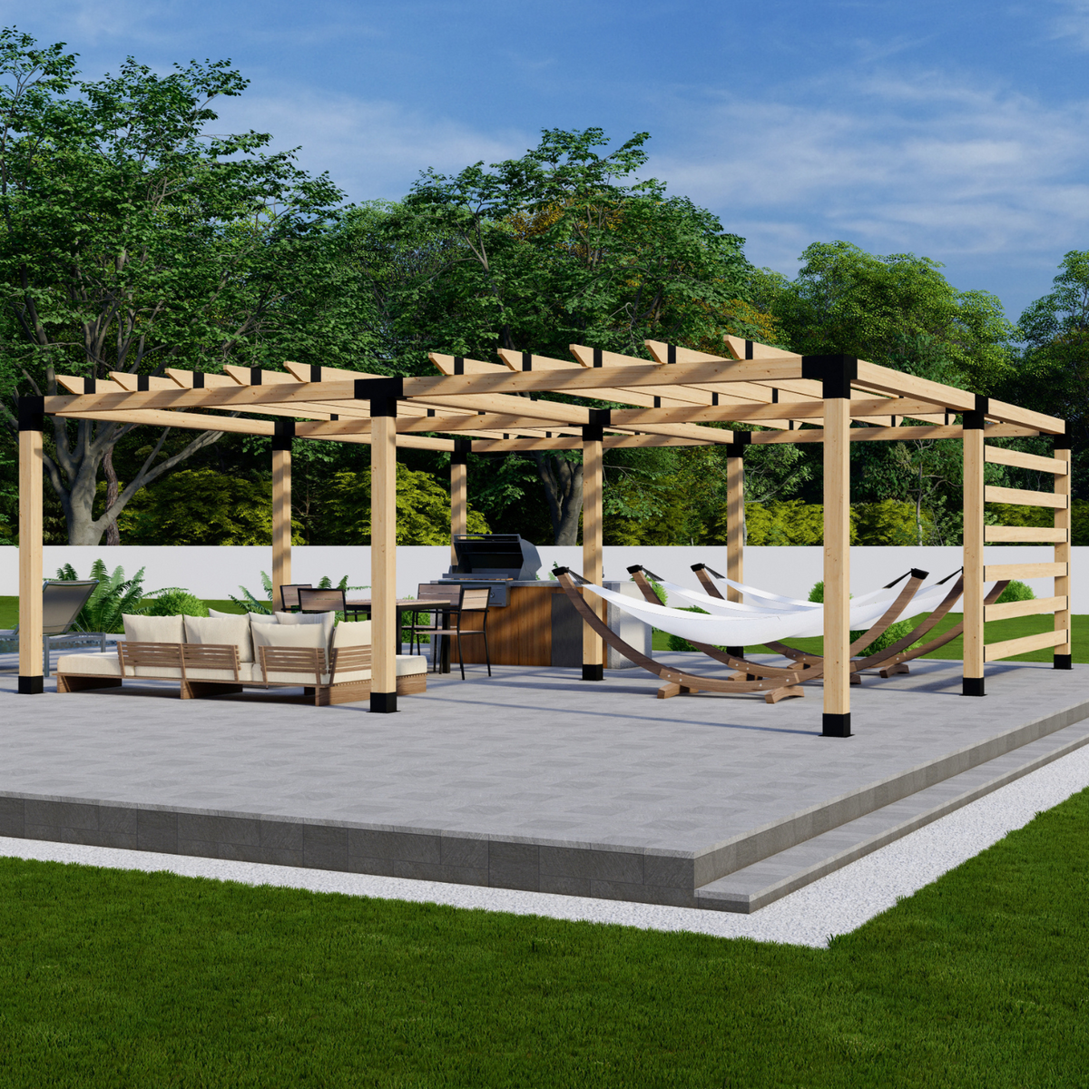 DIY Kit for a Large Pergola Not Attached to House