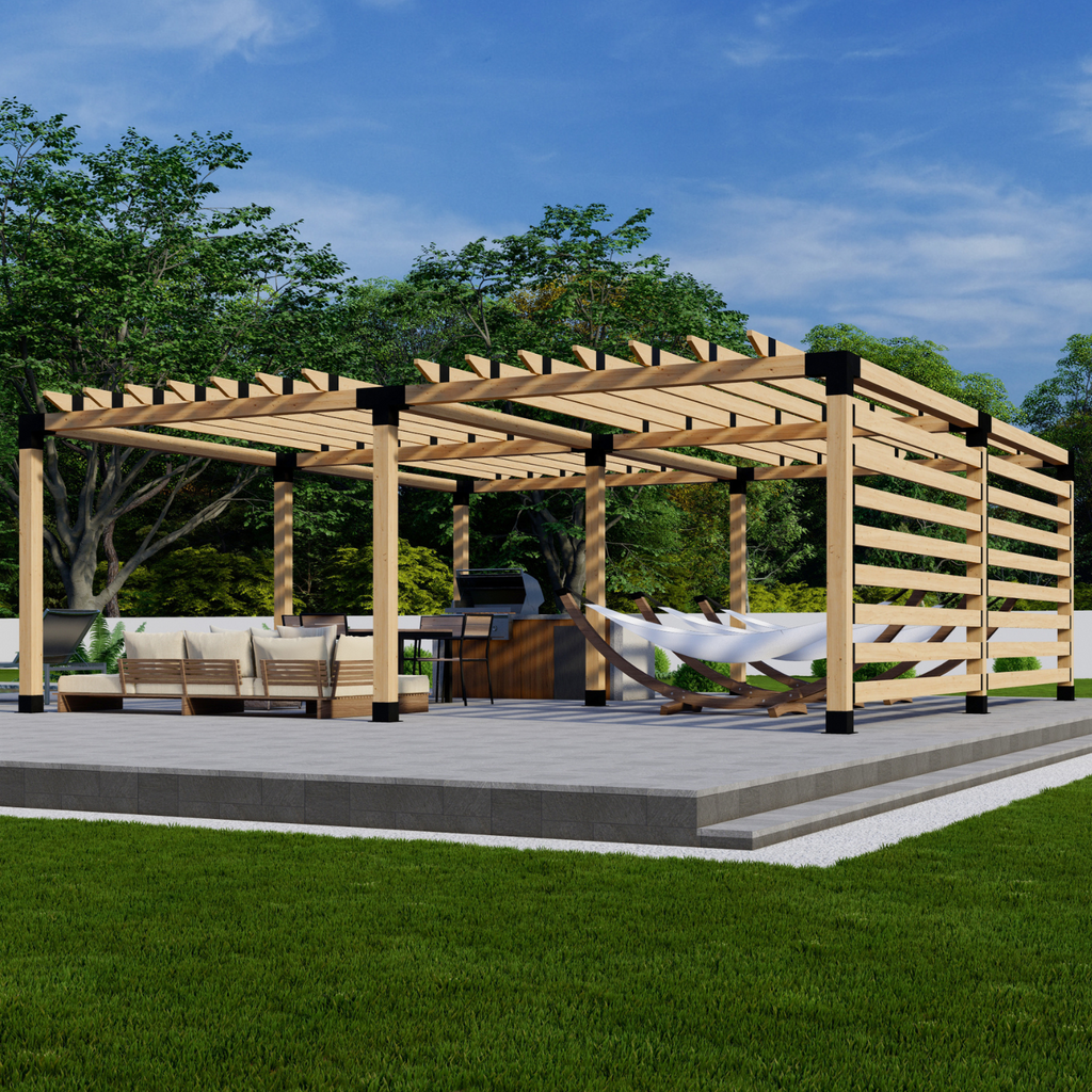 Bracket Kit for a Wooden Pergola With Sunshade Roof & Walls