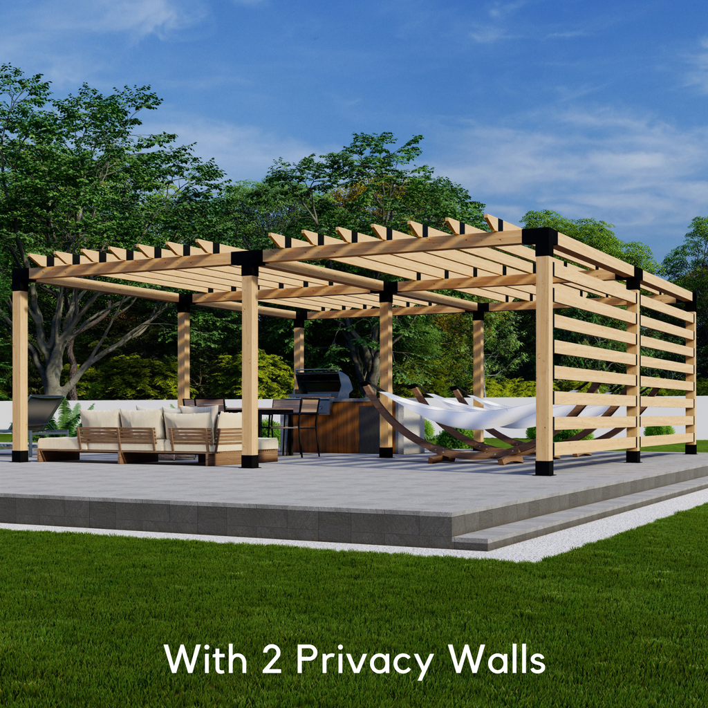 Kit w/ Metal Brackets for Pergola Posts, Roof & Wall(s)