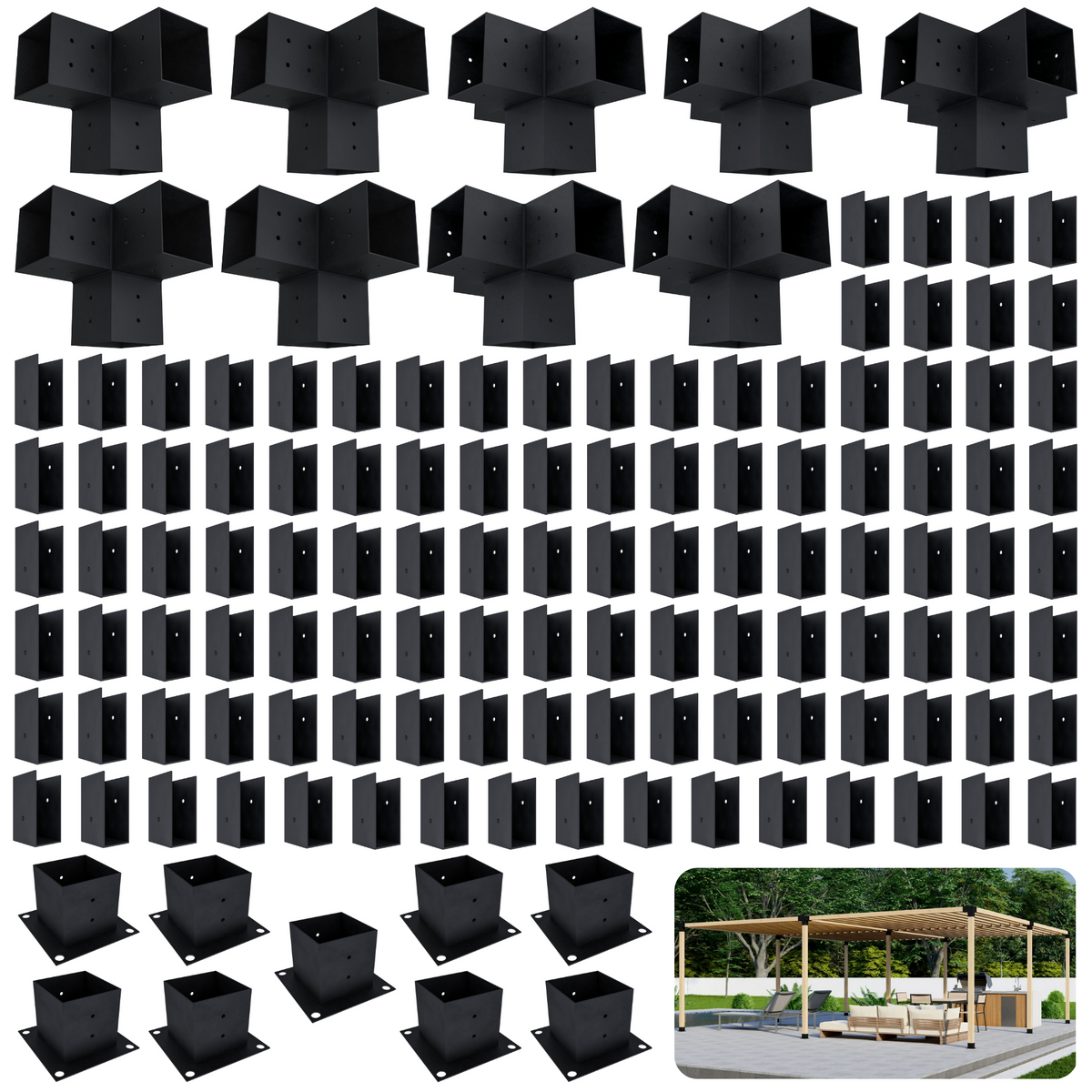 Kit de pergola autoportante 20x22 avec toit