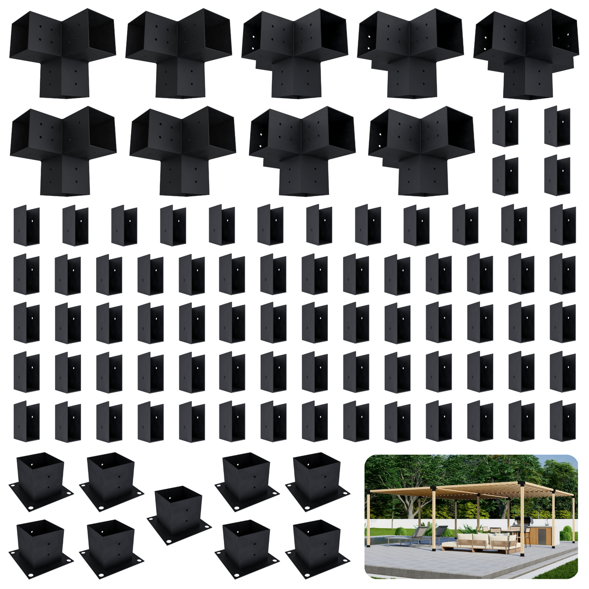 Kit de pergola autoportante 24x16 avec toit