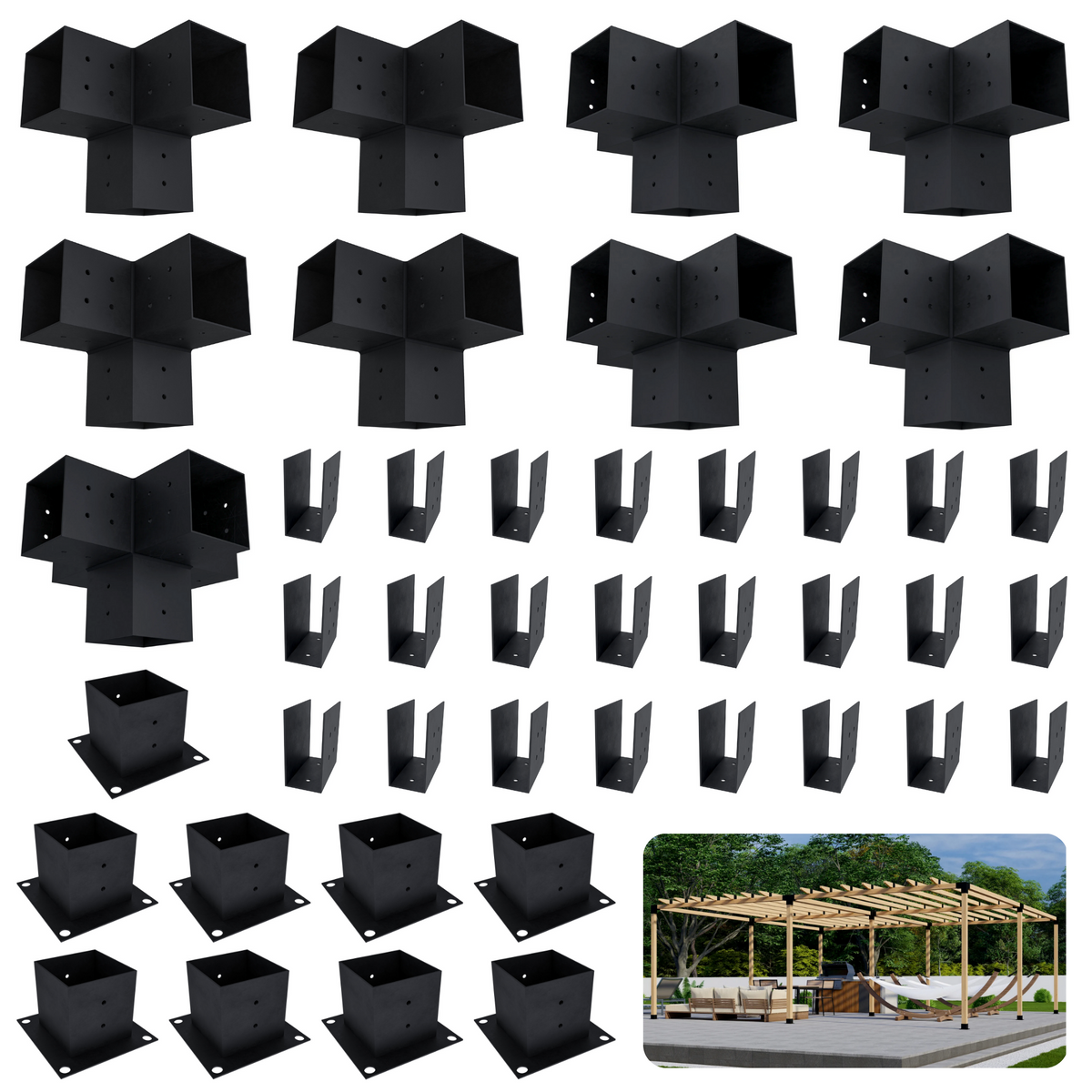 Kit de pergola autoportante 22x14 avec toit