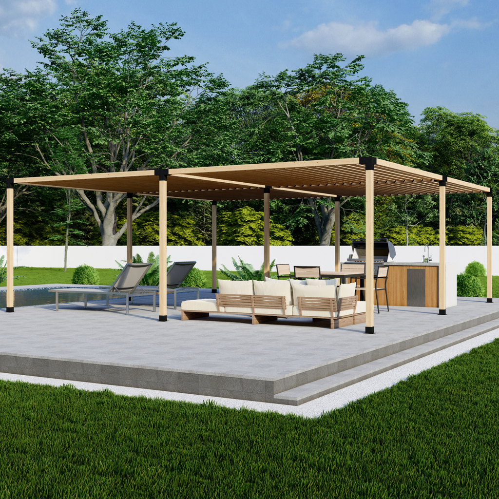DIY Modern Steel and Wood Pergola Kit