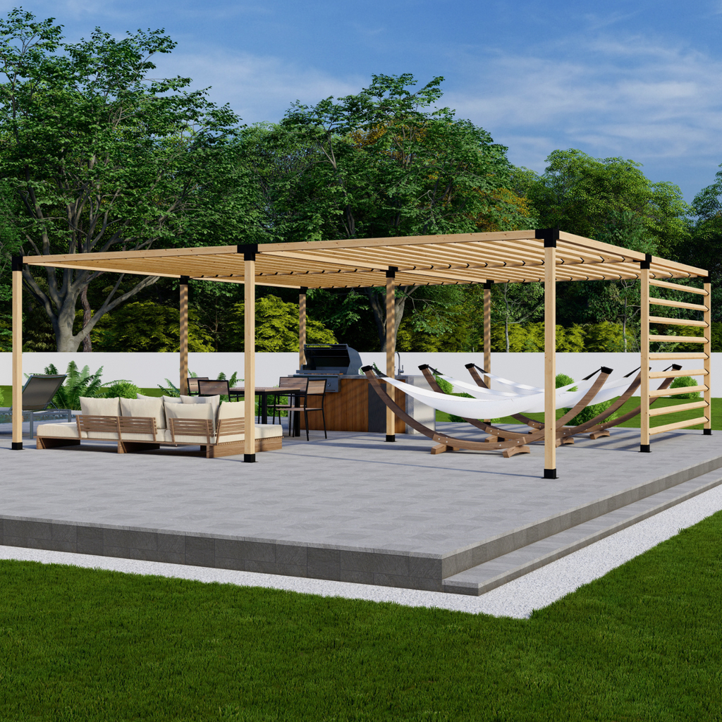 Bracket Kit for a Free-Standing Wood Slat Pergola