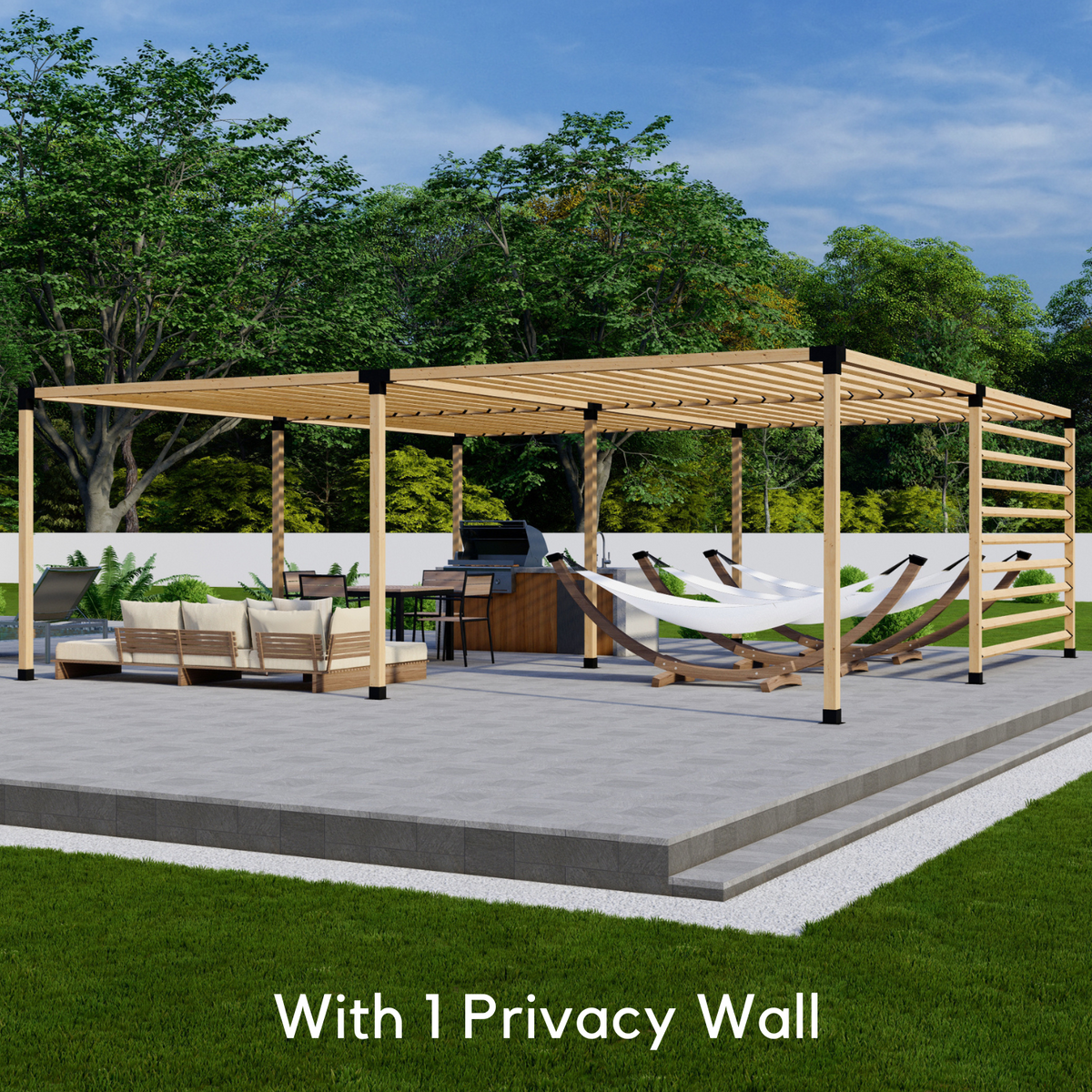 Kit for Building a Pergola With Roof