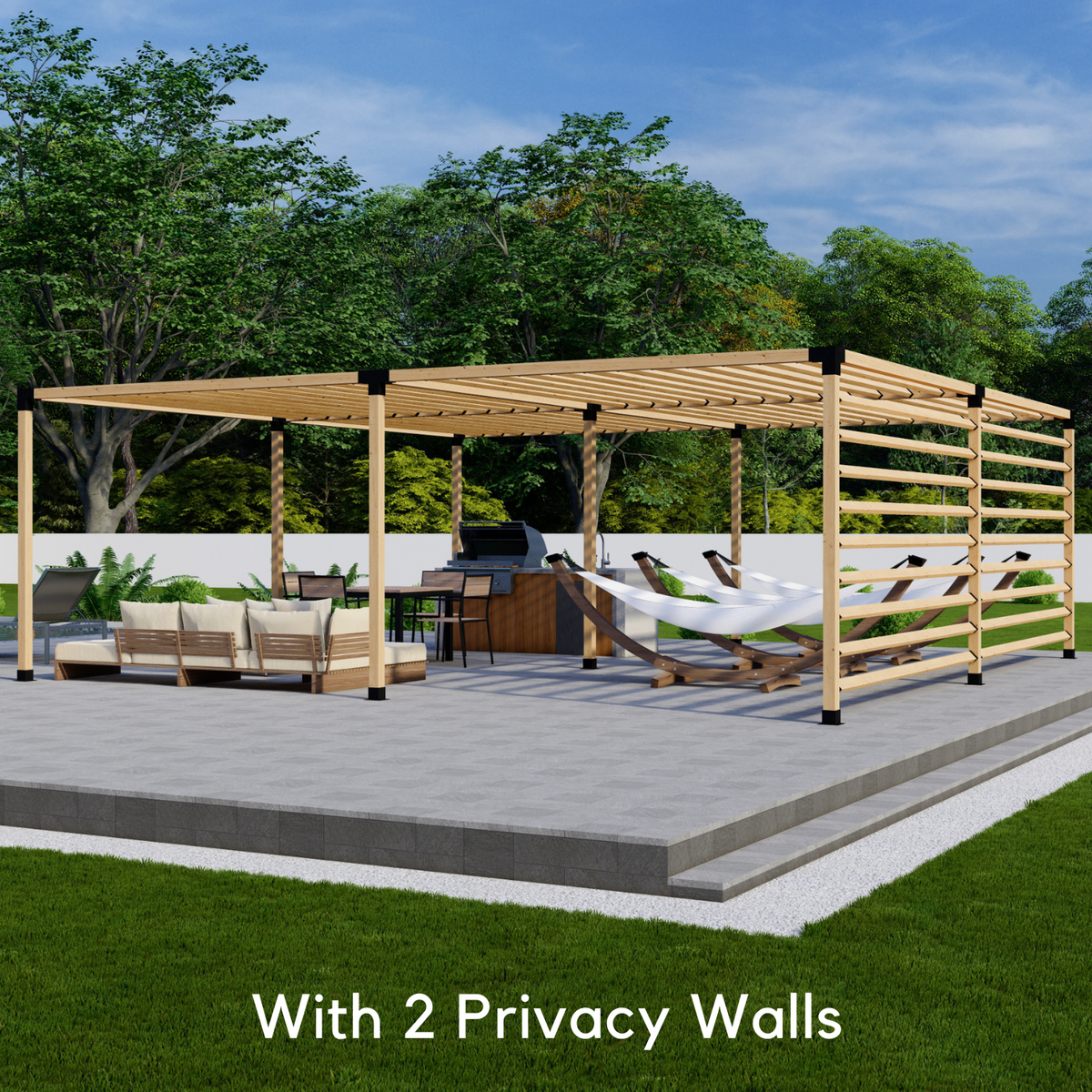 Bracket Kit for a Free-Standing Wood Slat Pergola