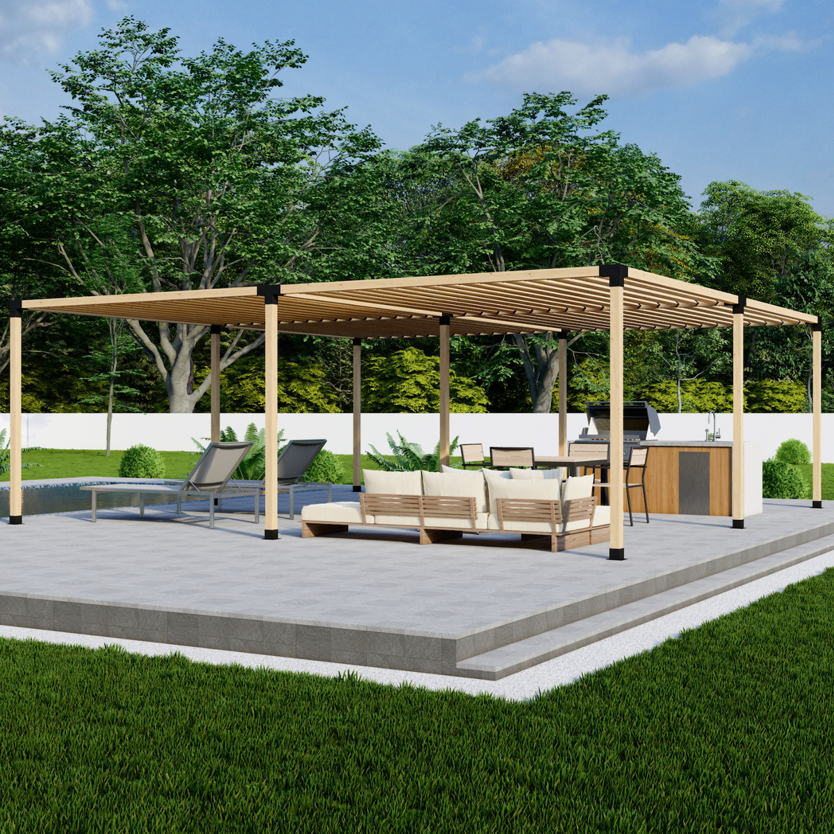 Bracket Kit for a Wood & Metal Backyard Pergola
