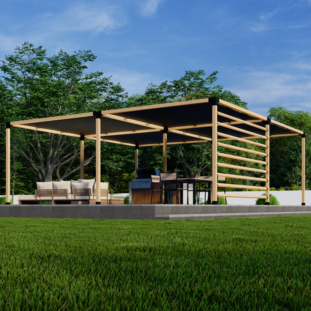 Brackete Kit for a DIY Pergola With Shade Canopies