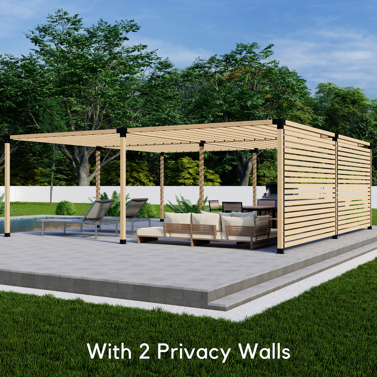 Bracket Kit for a Pergola With Back Wall