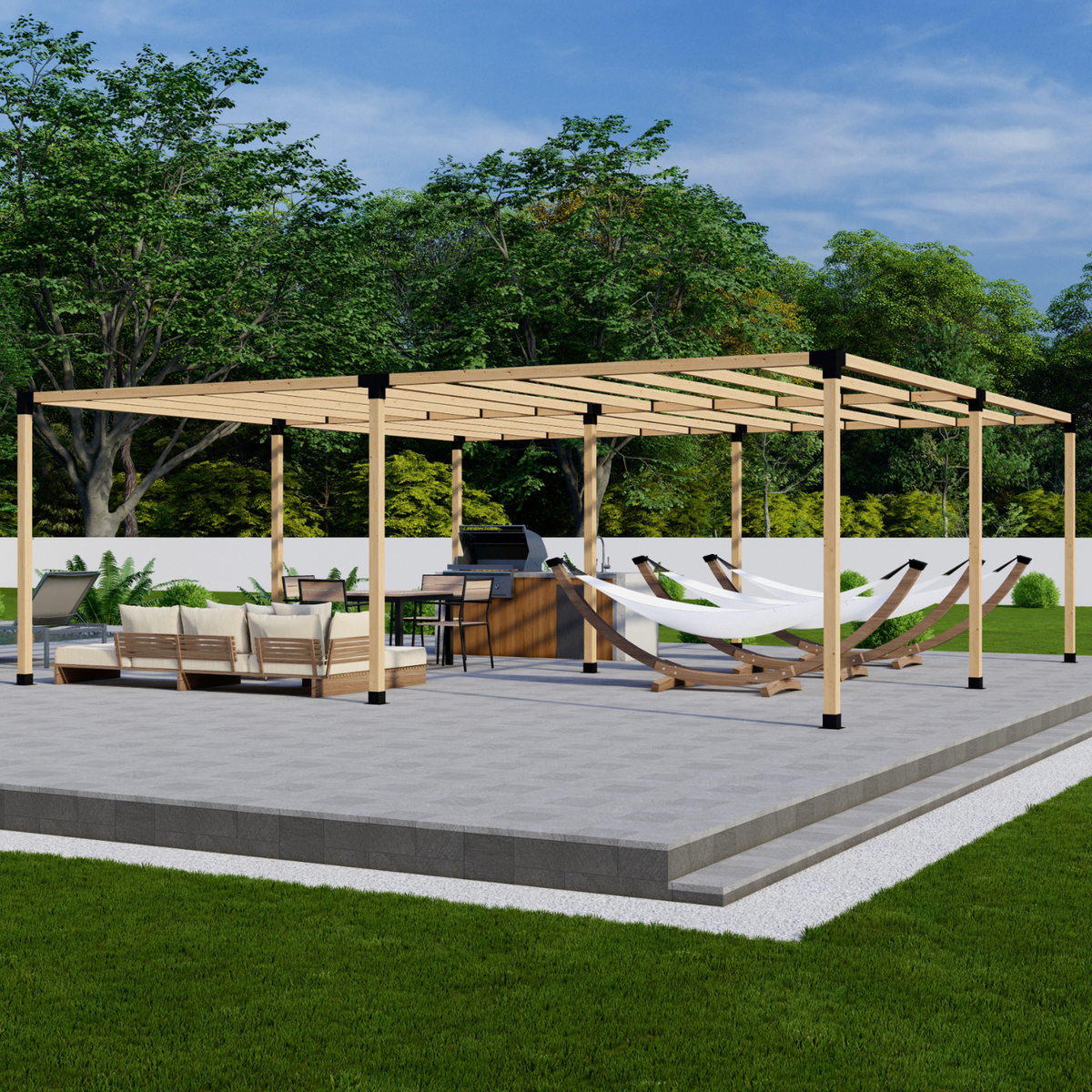 Bracket Kit to Build a Contemporary Wood Pergola