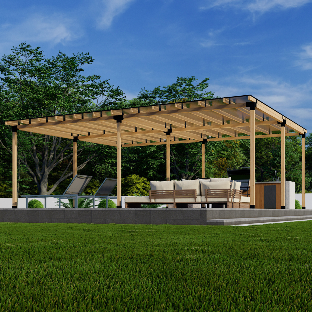 Kit for Building Large Patio Cover w/ Solid Roof