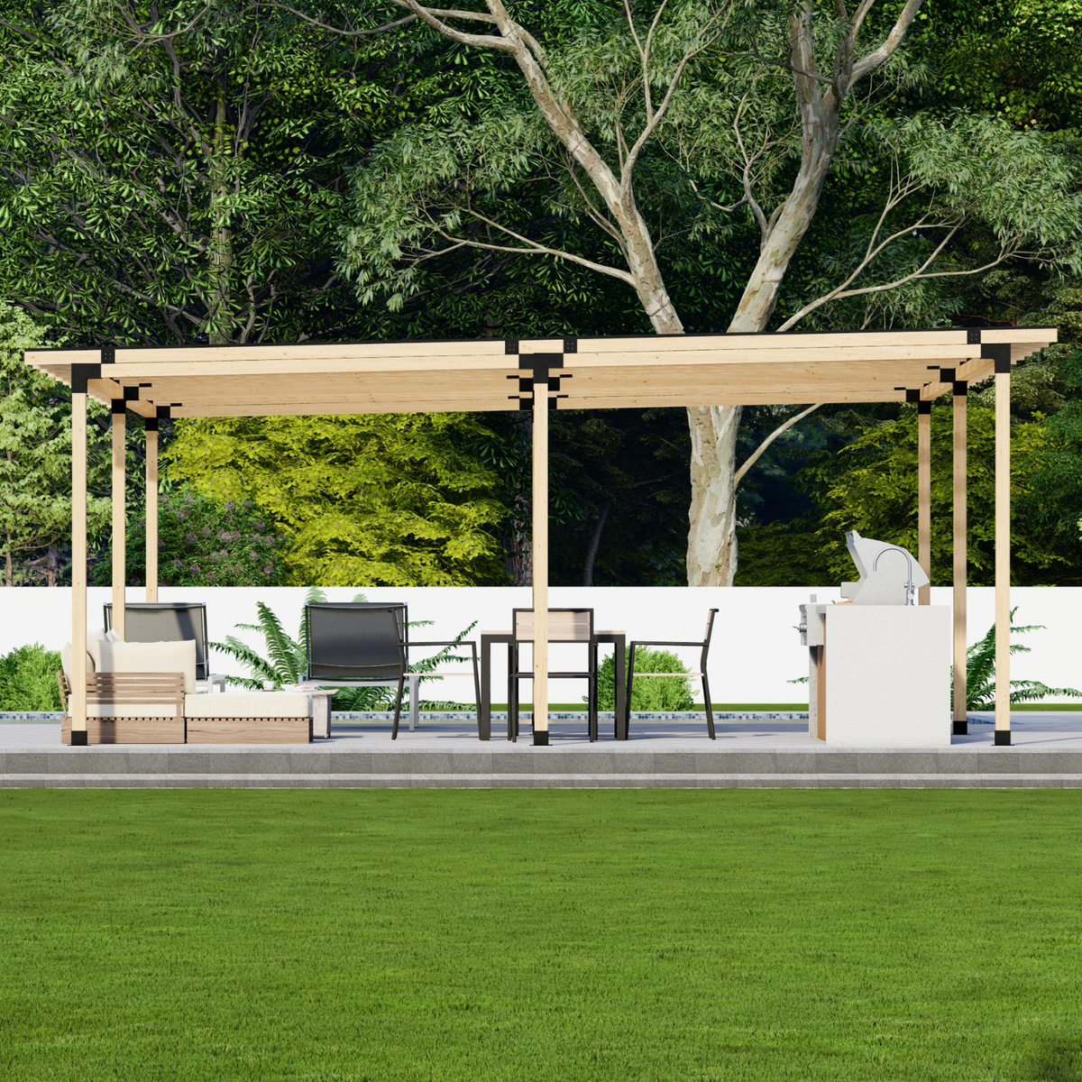 Kit for Building Large Patio Cover w/ Solid Roof