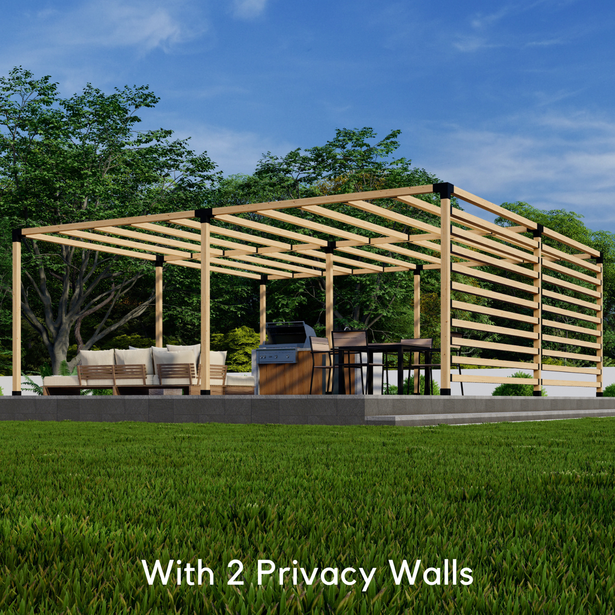 Bracket Kit for a Modern Metal and Wood Pergola