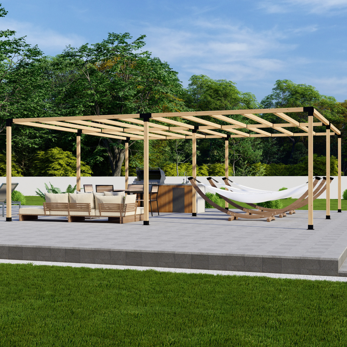Bracket Kit for a Modern Metal and Wood Pergola