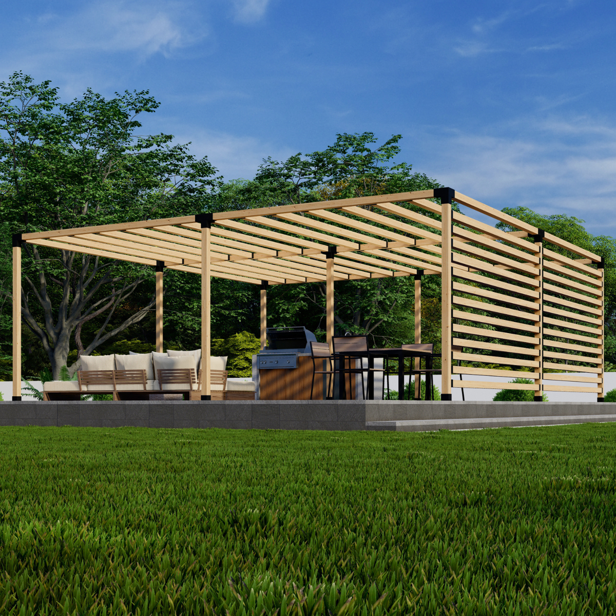 Bracket Kit for a Backyard Shade Pergola