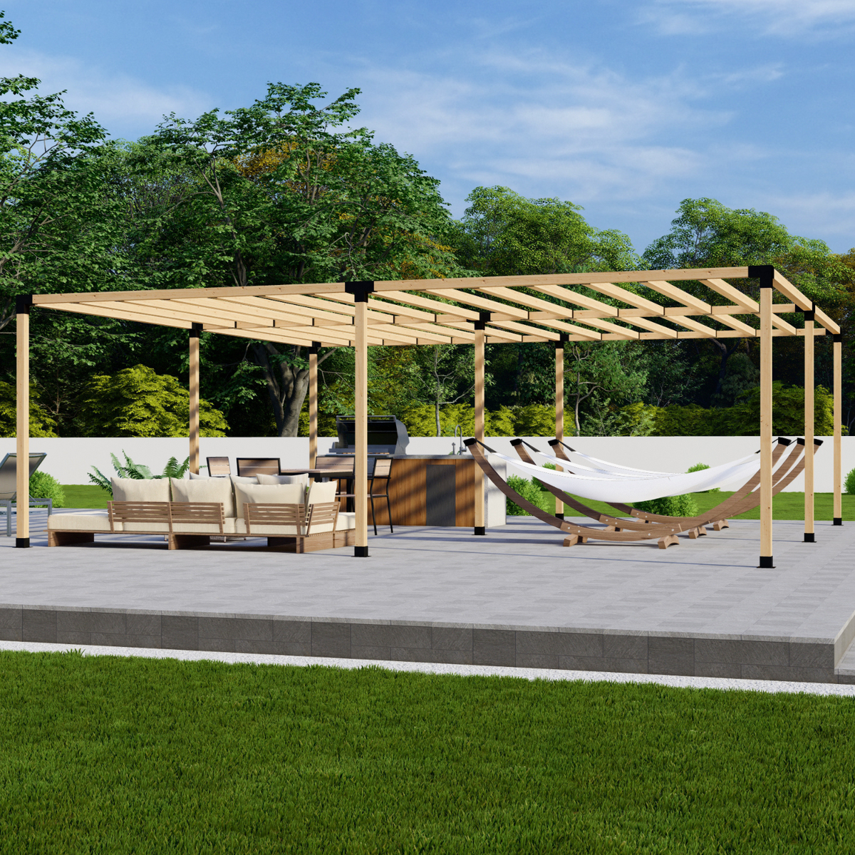Bracket Kit for Building a Backyard Wooden Pergola