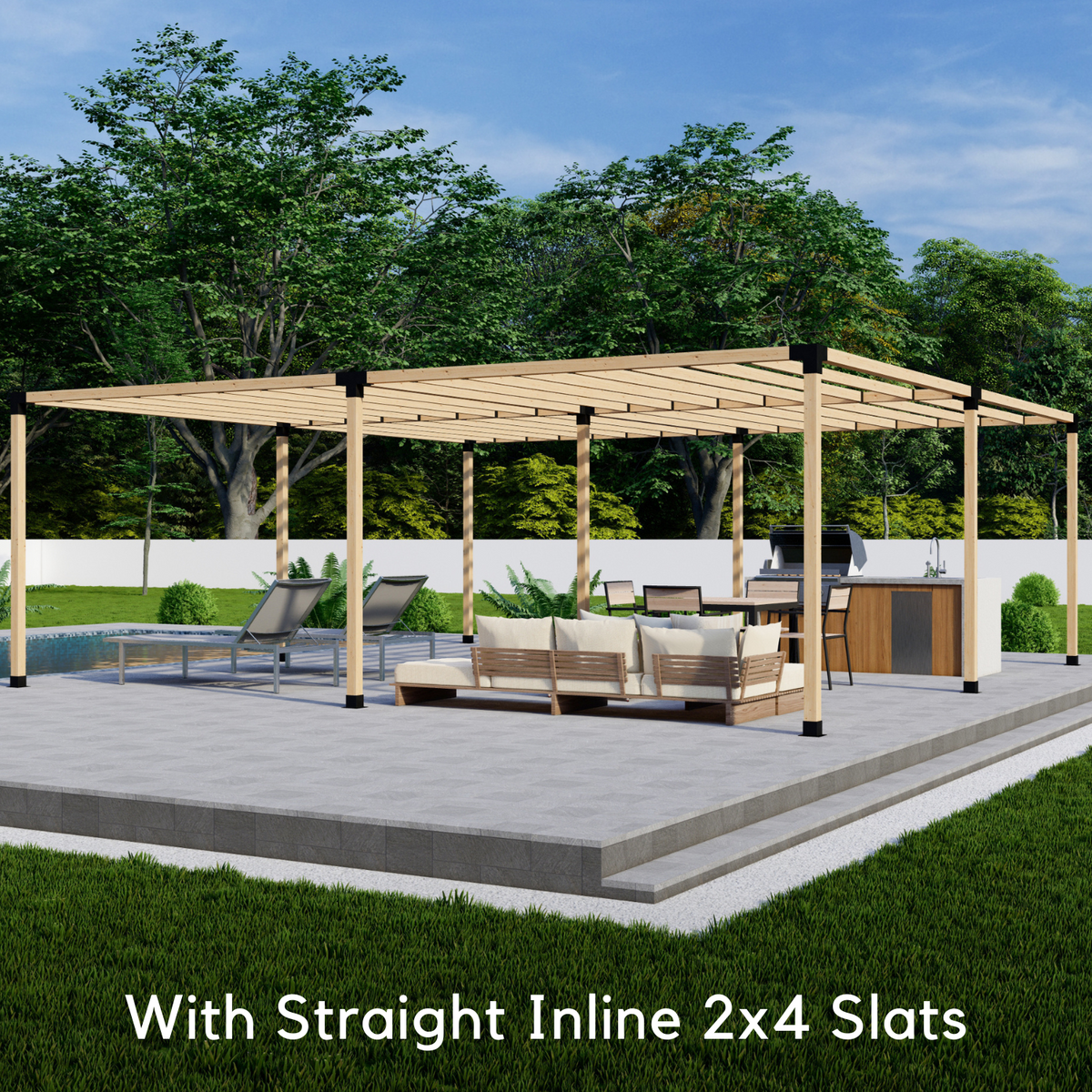 Kit de pergola autoportante 20x15 avec toit