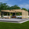 Set of Black Metal Brackets for Pergola