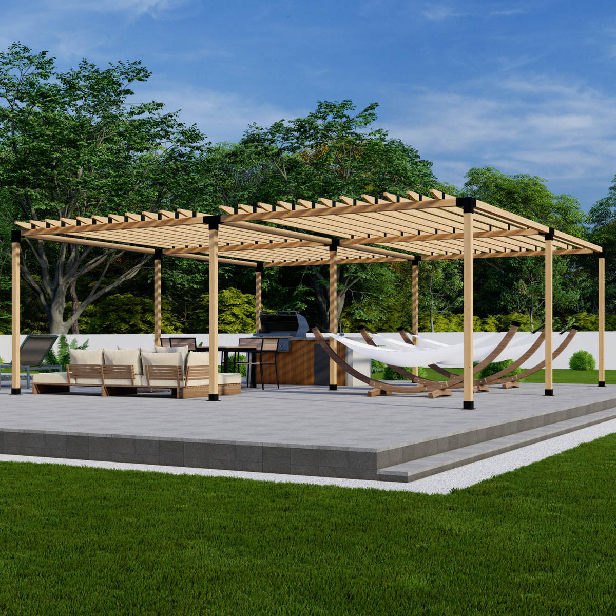 Pergola Kit for Building a Slatted Shade Structure