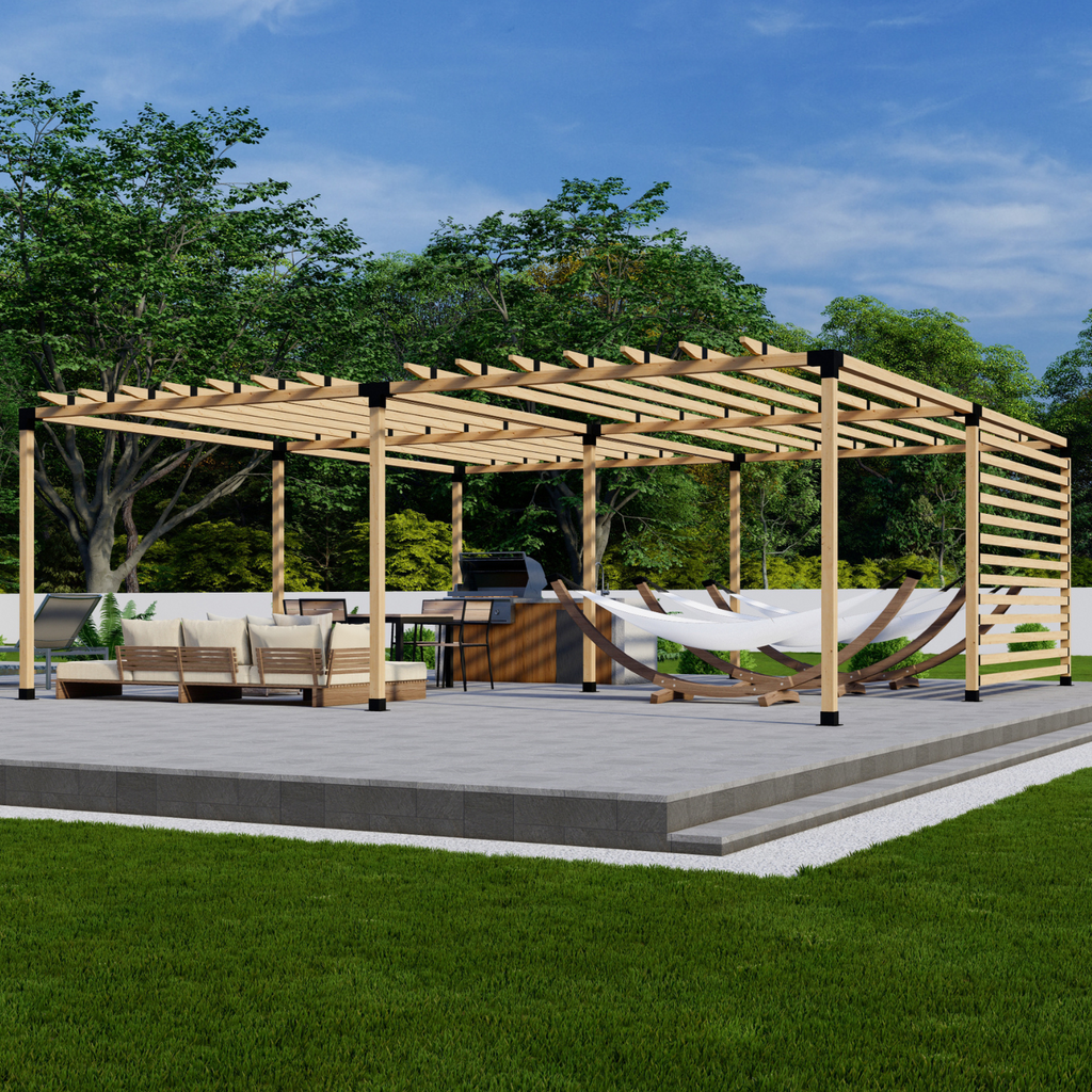 DIY Kit for a Large Garden Pergola With Roof