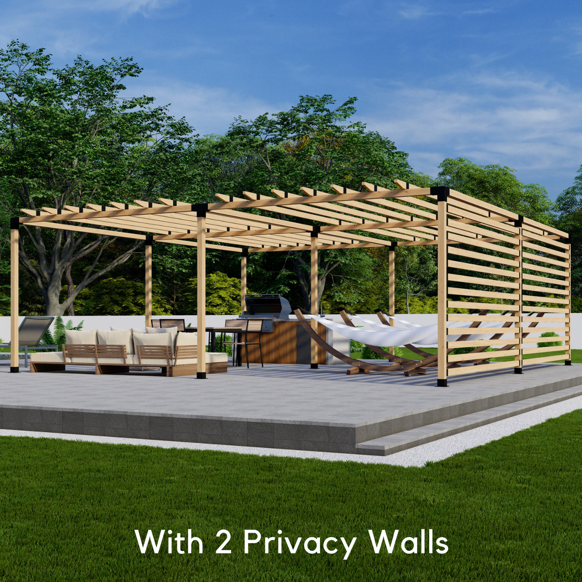 DIY Kit for a Large Garden Pergola With Roof