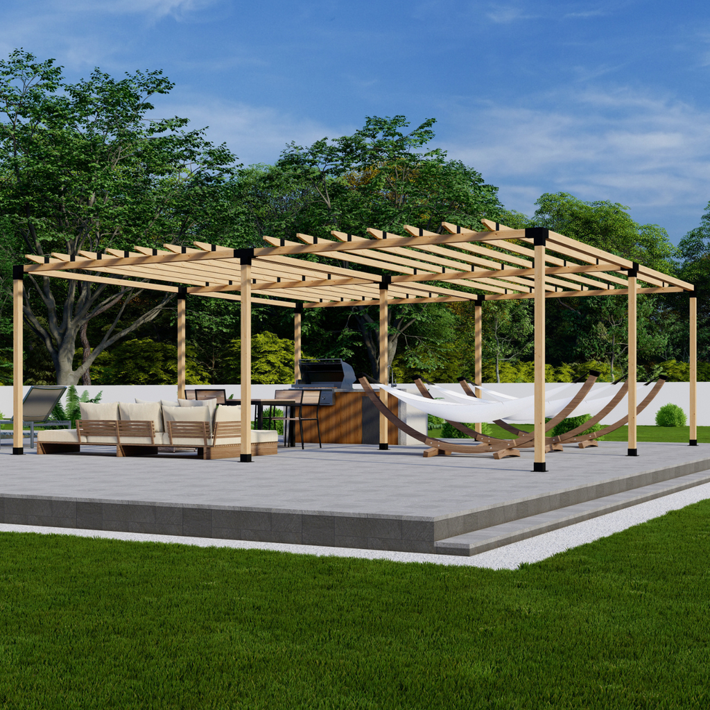 Hardware Kit for a DIY Wooden Pergola With Roof