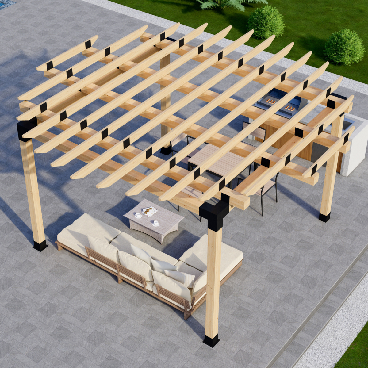 DIY Kit for a Round-Roof Pergola for Round Patio - Any Size Up to 12' x 12'