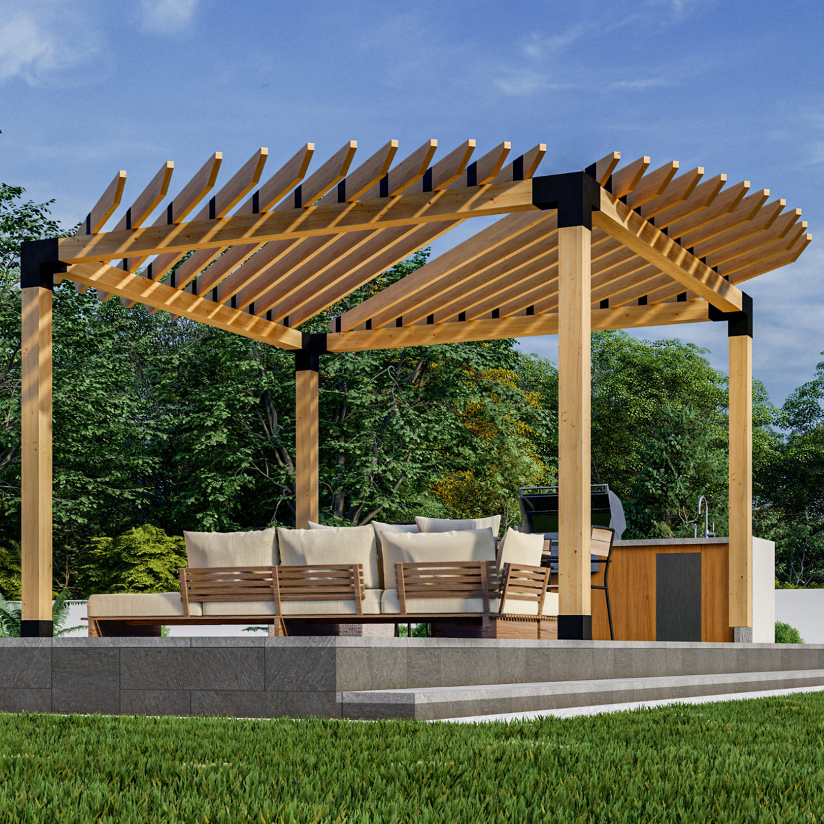 DIY Kit for Building a Circle Pergola - Any Size Up to 12' x 12'