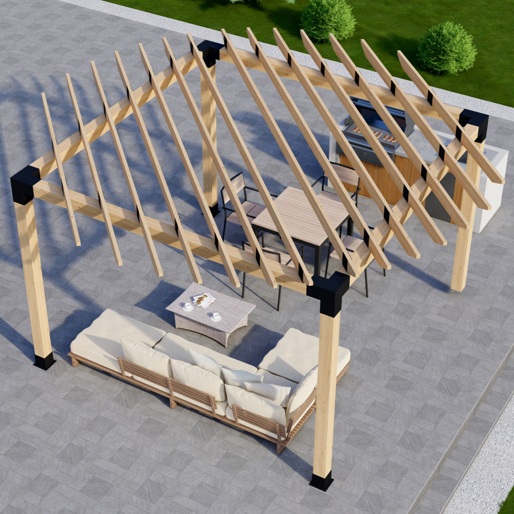 Kit for a Circular Pergola With Roof - Any Size Up to 12' x 12'