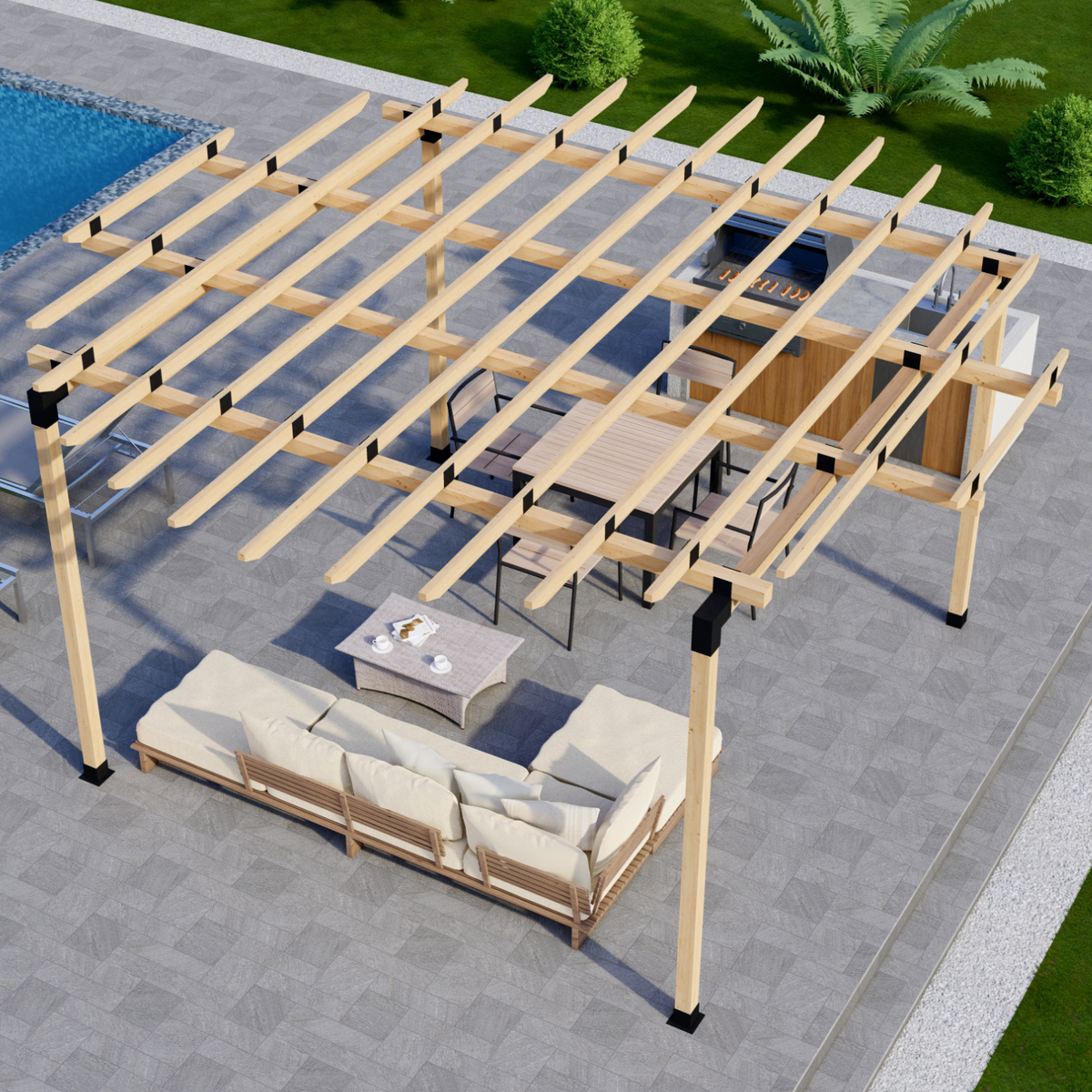 Full-Circle Pergola Kit - For a Free-Standing Pergola Up to 12' x 12'