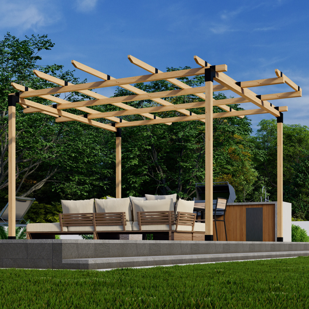 Kit for a Round Pergola With Roof - Any Size Up to 12' x 12'