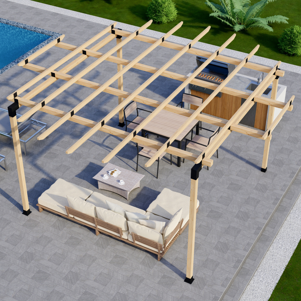 Circle Pergola Kit - For a Pergola Up to 12' x 12' With a Round Roof
