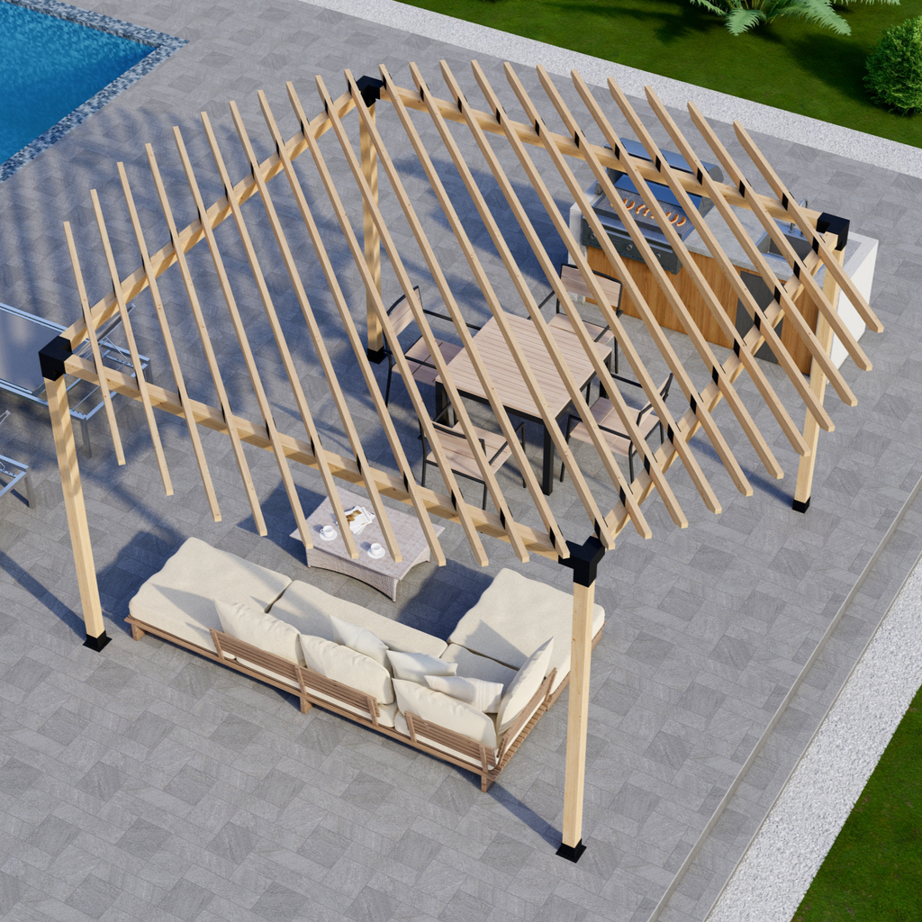 Round Pergola Kit - For a 4-Post Pergola Up to 12' x 12' With a Round Roof