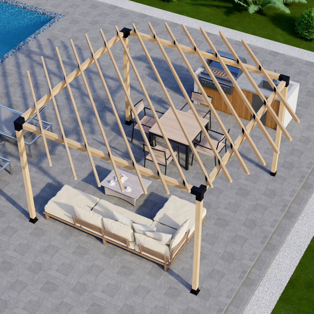 DIY Kit for a Round Pergola With Roof - Any Size Up to 12' x 12'