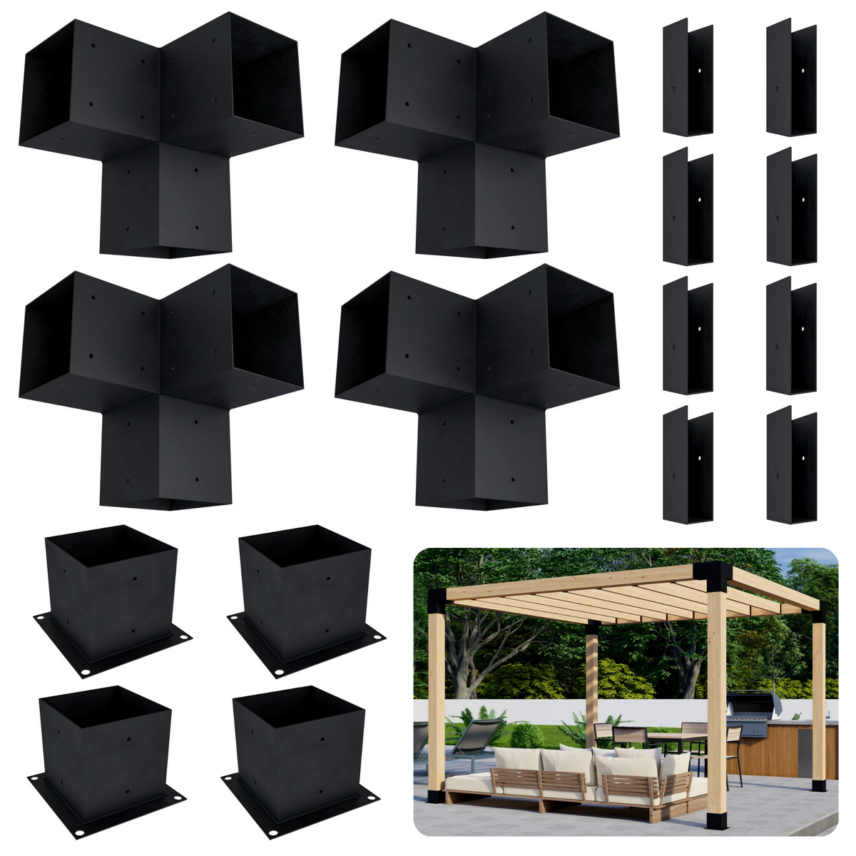 Free-Standing 10' x 6' Pergola with Roof