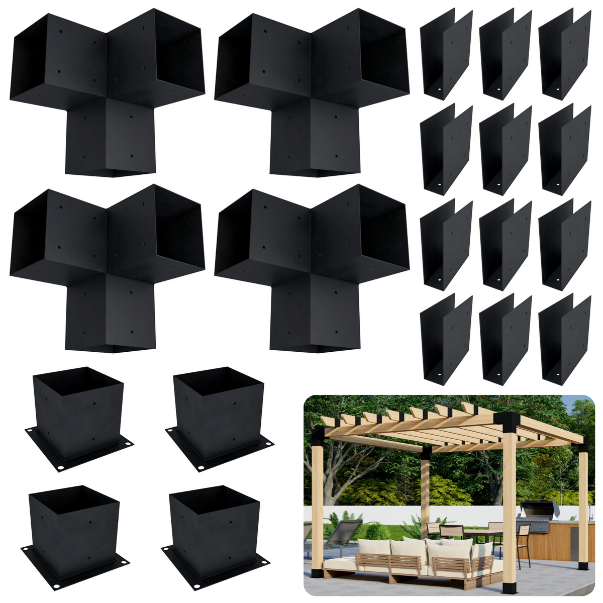 Free-Standing 9' x 10' Pergola with Roof