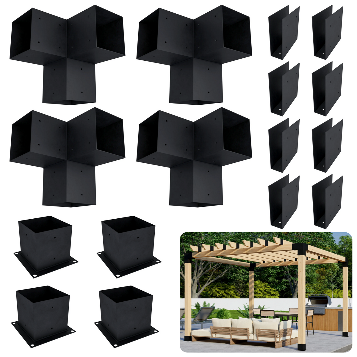 Free-Standing 6' x 6' Pergola with Roof