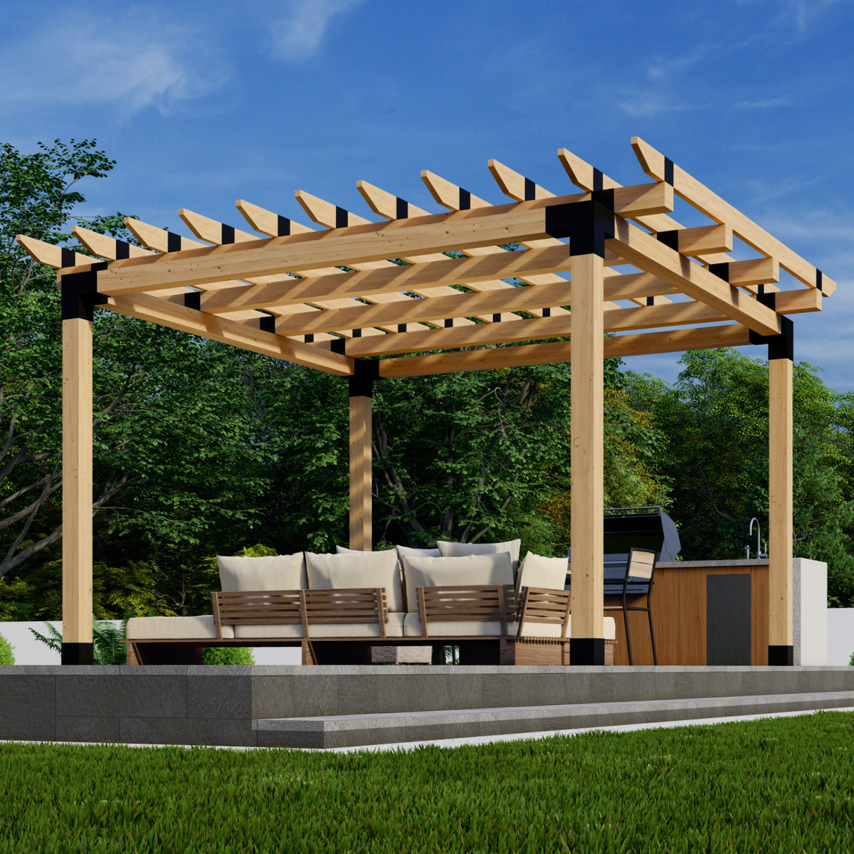 DIY Kit for Building a Covered Pergola