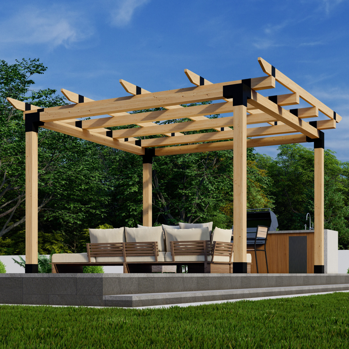 Kit for a Pergola w/ Lattice Roof