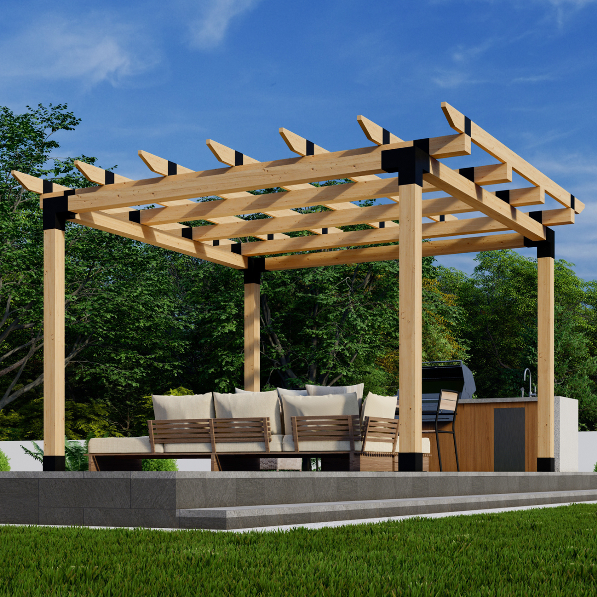 DIY Backyard Barbeque Pergola Kit