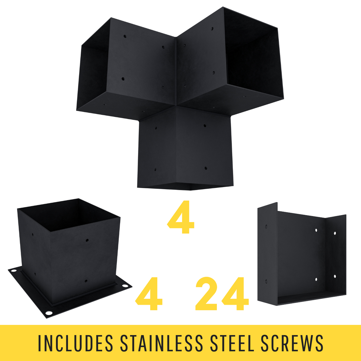 Bracket Kit for a 4-Post Pergola - Any Size Up to 12' x 12'
