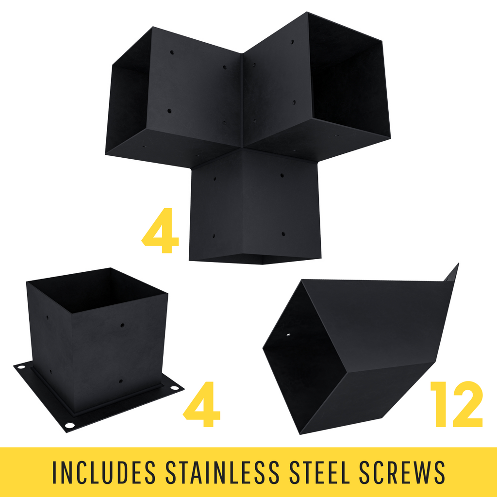 Bracket Kit to Build a Small Pergola - Any Size Up to 12' x 12'