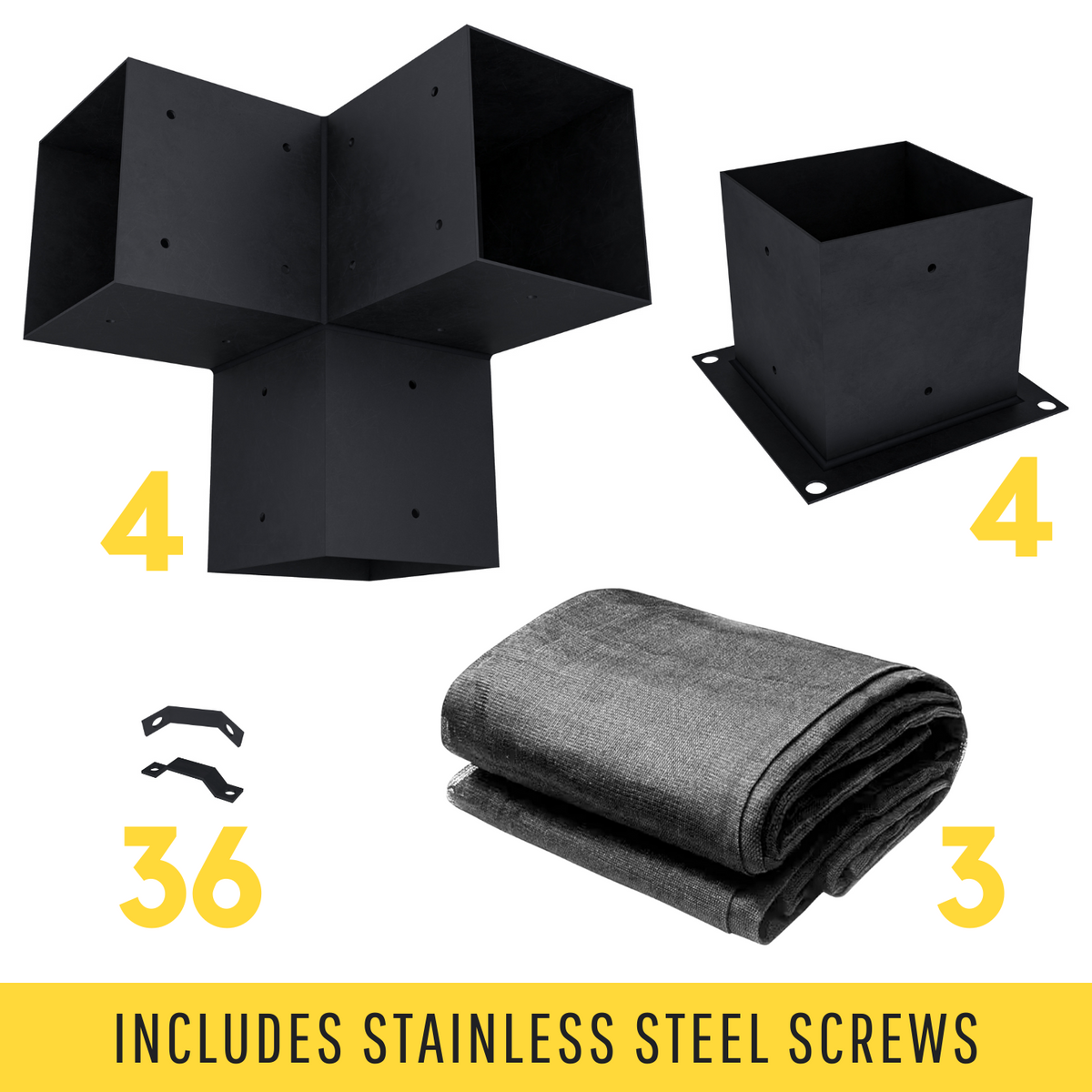 Pergola Frame Brackets + Pergola Sail Combo Kit