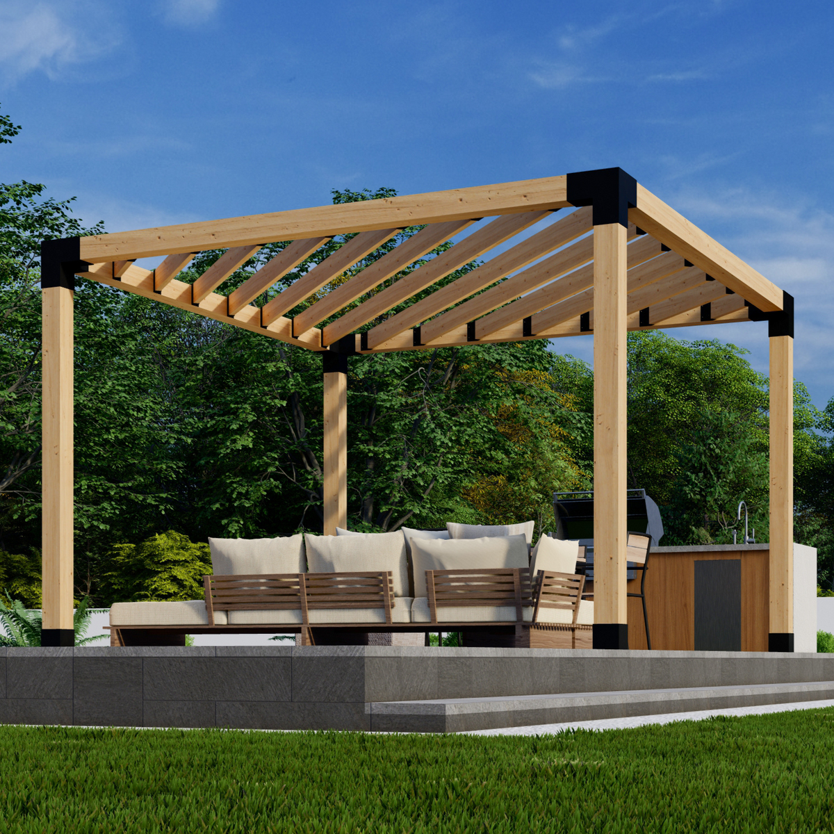 Bracket Kit to Build a Small Pergola - Any Size Up to 12' x 12'
