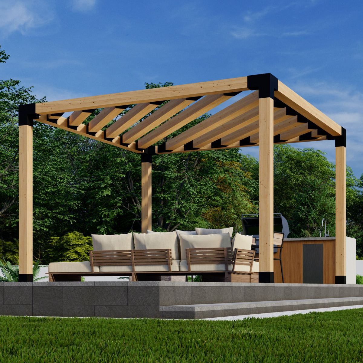 Bracket Kit to Build a Small Pergola - Any Size Up to 12' x 12'