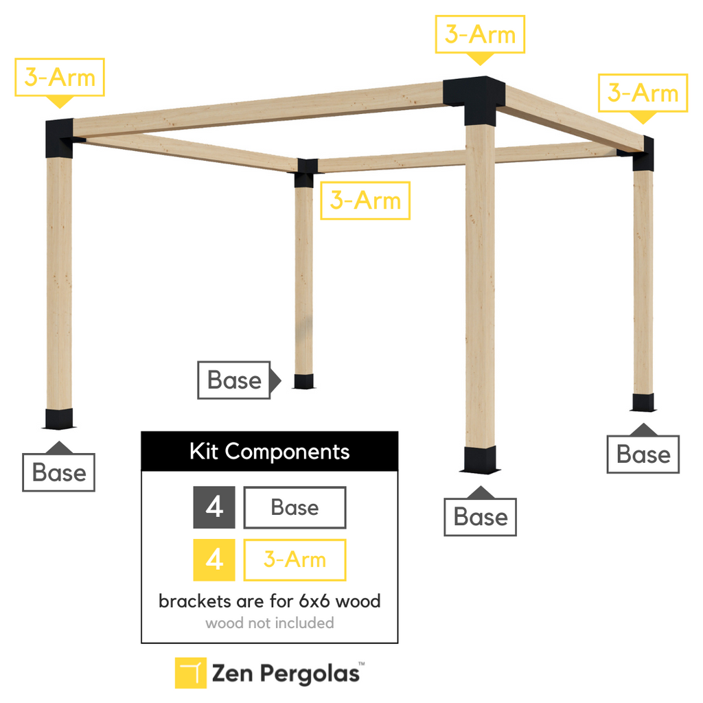 Free-Standing 10' x 6' Pergola with Roof