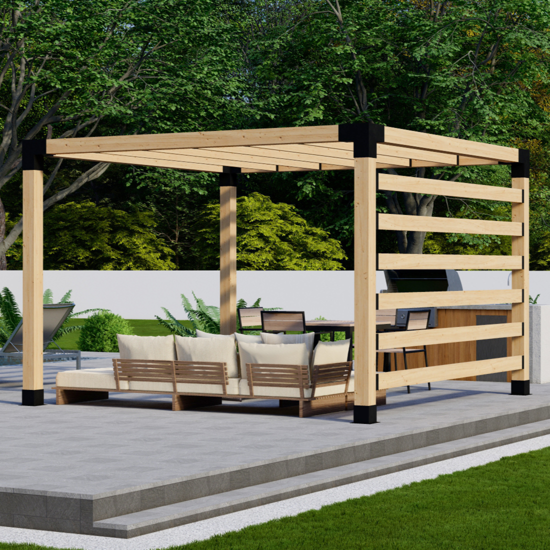 Small Backyard Pergola Kit - For Free-Standing Pergola Up to 12' x 12'
