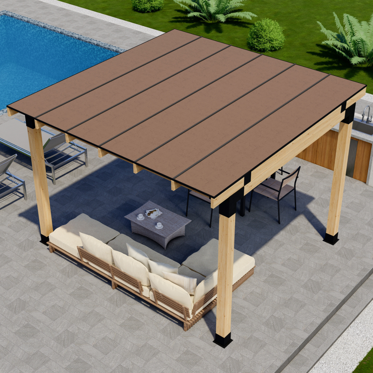 Clear-Roof Patio Cover (or White or Bronze Roof)